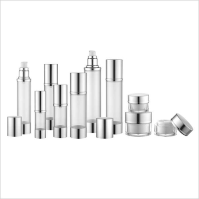 Clear Cosmetic Airless Bottle Aluminum Ring Collar 15ml 30ml 50ml 2oz 80ml 100ml 4oz